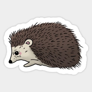 Cute hedgehog hand drawn walking to the left Sticker